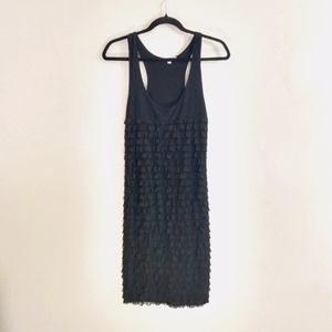 Julie's Closet Black Ruffled Tank Midi Dress | Small